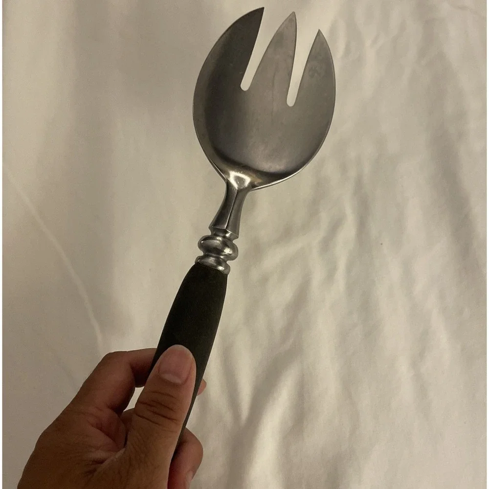 Guildcraft Forged Stainless Serving Fork‎ With Black Handle Japan 11.5